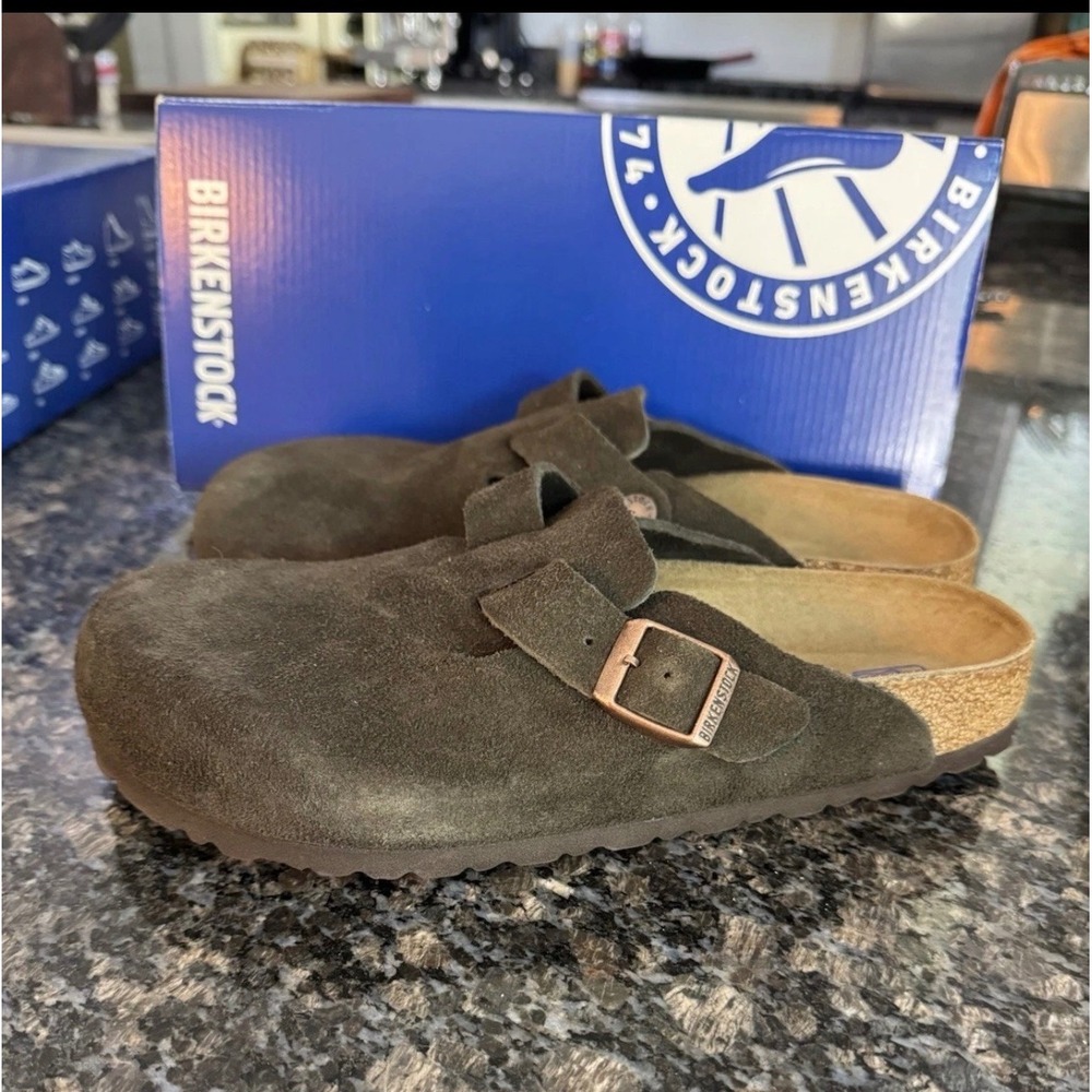 Birkenstock Boston BS Mocca Suede Clogs Soft Footbed 0660463 EU 40 US 9 L7 M